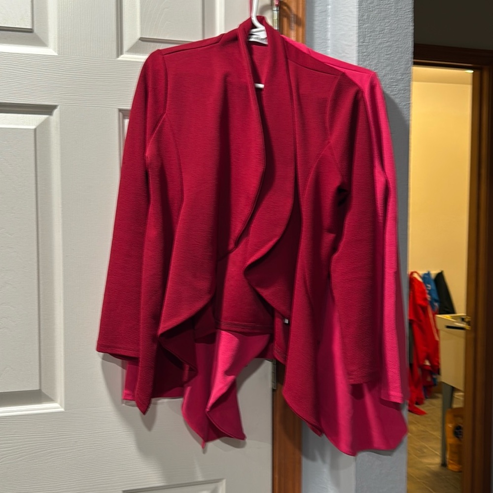 Burgundy draped blazer - never worn. No tags